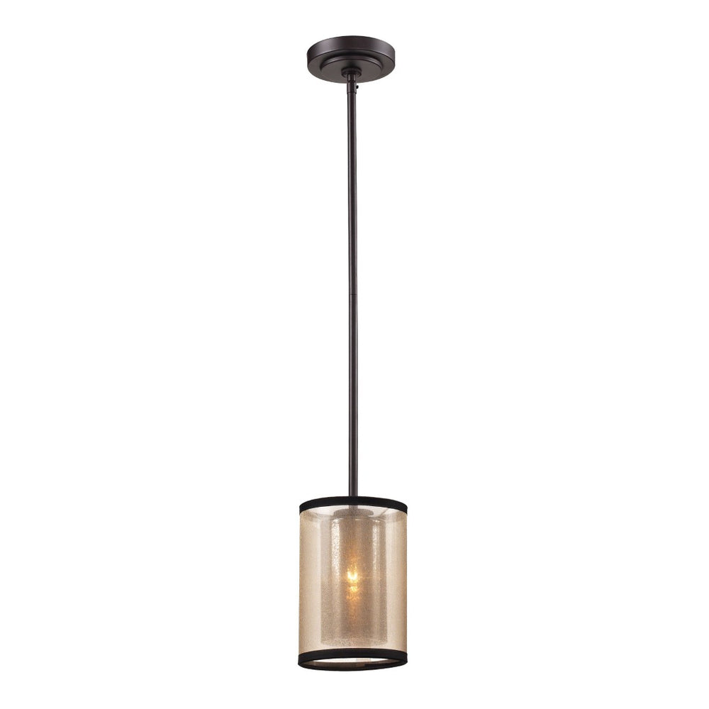 Atlas Diffusion 6'' Wide 1-Light Mini Pendant - Vintage Charm with Beige Shade & Oil Rubbed Bronze Finish CL11575-BZ