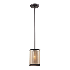 Atlas Diffusion 6'' Wide 1-Light Mini Pendant - Vintage Charm with Beige Shade & Oil Rubbed Bronze Finish CL11575-BZ