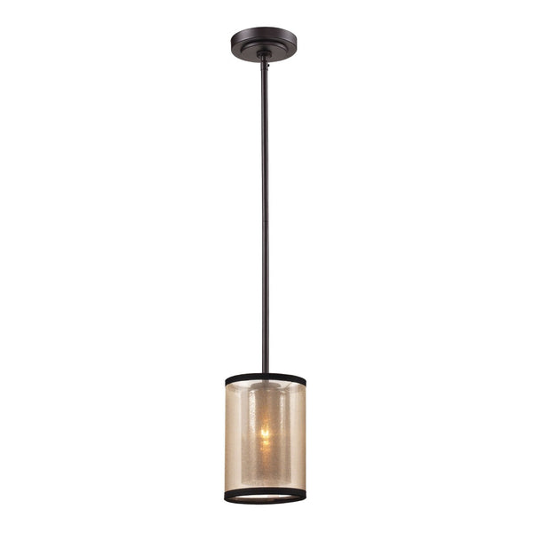 Atlas Diffusion 6'' Wide 1-Light Mini Pendant - Vintage Charm with Beige Shade & Oil Rubbed Bronze Finish CL11575-BZ