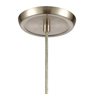 Atlas Ebbtide 6" Aqua Glass Mini Pendant Light - Coastal Elegance in Satin Nickel for Any Room Decor CL11576-BL