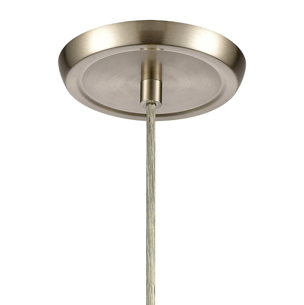 Atlas Ebbtide 6" Aqua Glass Mini Pendant Light - Coastal Elegance in Satin Nickel for Any Room Decor CL11576-BL
