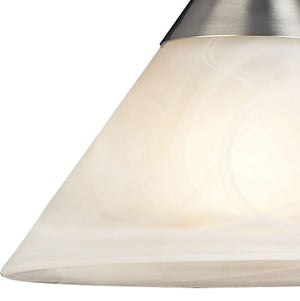 Atlas Elysburg 7" Wide Mini Pendant Light - Satin Nickel & White Swirl Glass for Modern Interiors CL11579-NK