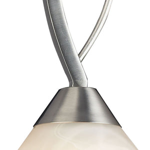 Atlas Elysburg 7" Wide Mini Pendant Light - Satin Nickel & White Swirl Glass for Modern Interiors CL11579-NK