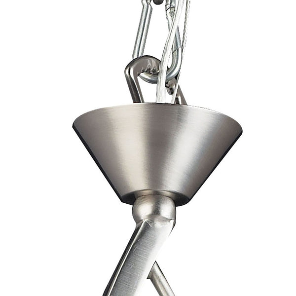 Atlas Elysburg 7" Wide Mini Pendant Light - Satin Nickel & White Swirl Glass for Modern Interiors CL11579-NK
