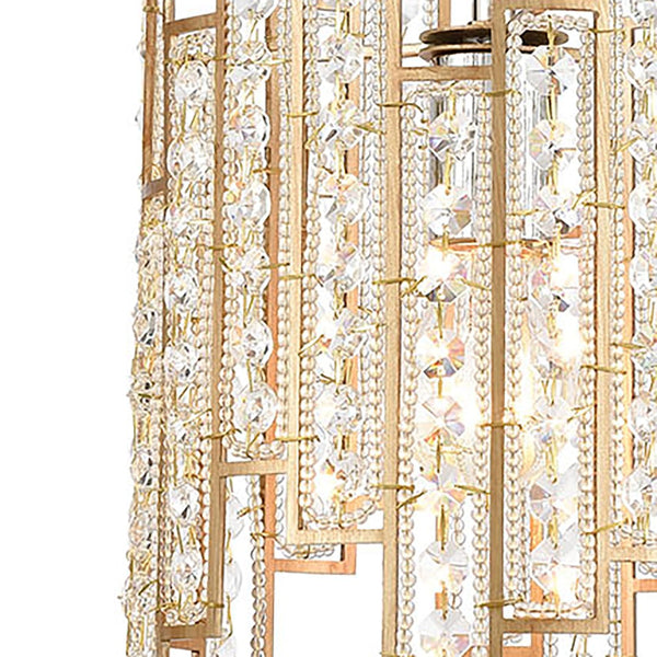 Atlas Equilibrium Mini Pendant - 8" Wide Matte Gold Lighting Fixture with Glass Beads & Crystals CL11580-GD
