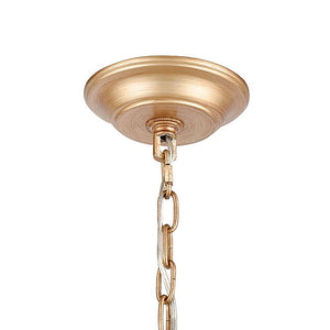 Atlas Equilibrium Mini Pendant - 8" Wide Matte Gold Lighting Fixture with Glass Beads & Crystals CL11580-GD