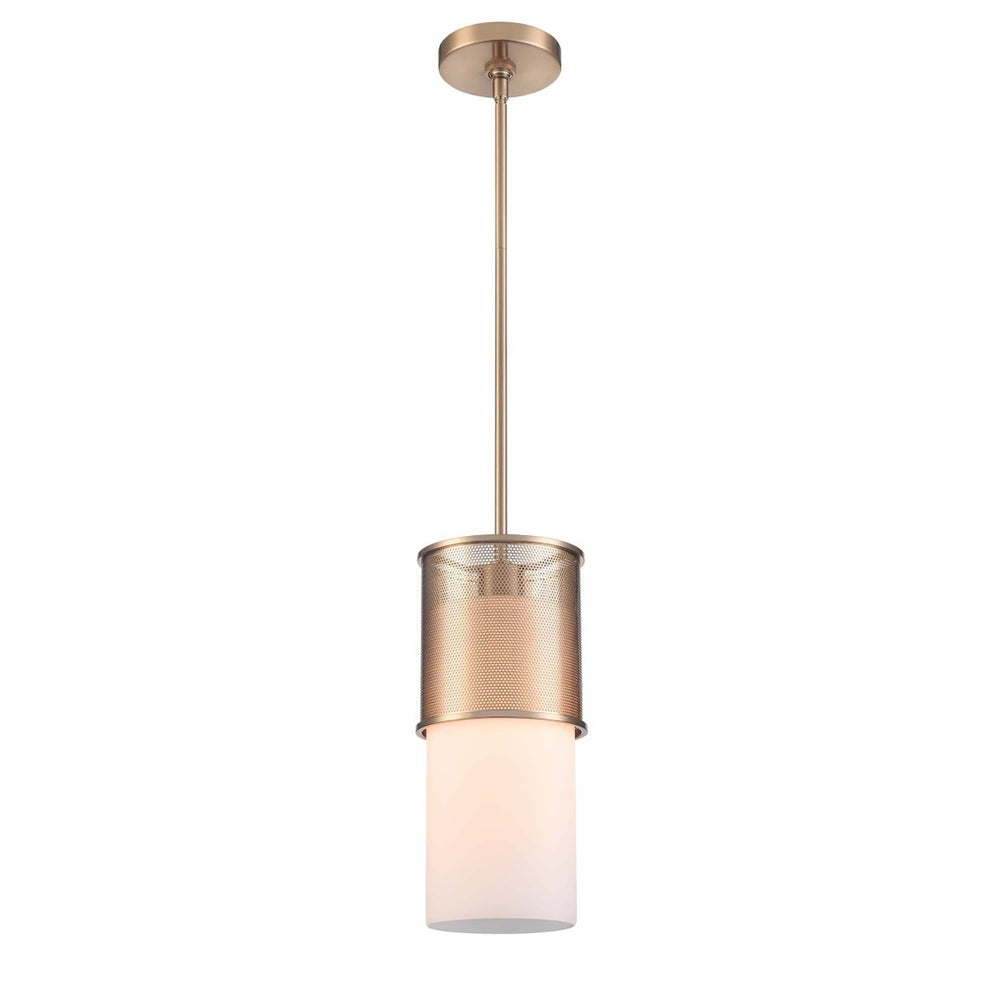 Atlas Esteem 6'' Wide 1-Light Mini Pendant in Aged Brass - Elegant Opal Glass Shade for Modern Interiors CL11581-BS