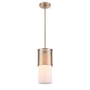 Atlas Esteem 6'' Wide 1-Light Mini Pendant in Aged Brass - Elegant Opal Glass Shade for Modern Interiors CL11581-BS
