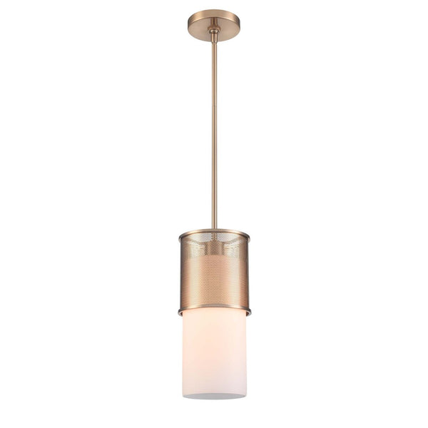 Atlas Esteem 6'' Wide 1-Light Mini Pendant in Aged Brass - Elegant Opal Glass Shade for Modern Interiors CL11581-BS