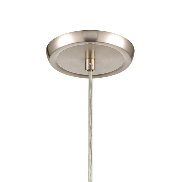 Atlas Evening Sky Mini Pendant - 5'' Wide Blue Cloud Glass Fixture in Satin Nickel for Stylish Spaces CL11582-GN
