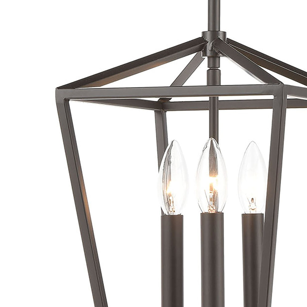Atlas Fairfax 9" Wide 3-Light Mini Pendant - Modern Farmhouse Style in Oil Rubbed Bronze & Satin Nickel Accents CL11583-BZ