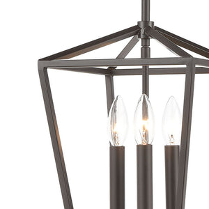 Atlas Fairfax 9" Wide 3-Light Mini Pendant - Modern Farmhouse Style in Oil Rubbed Bronze & Satin Nickel Accents CL11583-BZ
