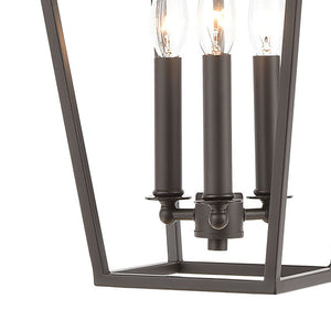 Atlas Fairfax 9" Wide 3-Light Mini Pendant - Modern Farmhouse Style in Oil Rubbed Bronze & Satin Nickel Accents CL11583-BZ