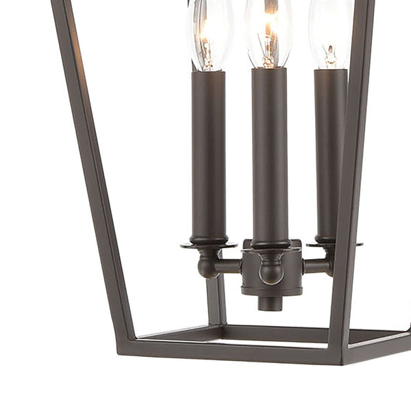 Atlas Fairfax 9" Wide 3-Light Mini Pendant - Modern Farmhouse Style in Oil Rubbed Bronze & Satin Nickel Accents CL11583-BZ