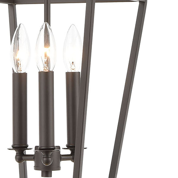 Atlas Fairfax 9" Wide 3-Light Mini Pendant - Modern Farmhouse Style in Oil Rubbed Bronze & Satin Nickel Accents CL11583-BZ