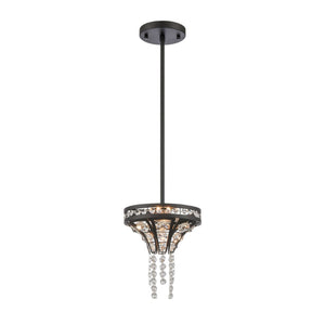 Atlas Fantania 8" Wide 2-Light Mini Pendant - Modern Crystal Pendant for Stylish Home Illumination Matte Black CL11584-BK