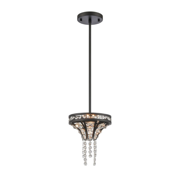Atlas Fantania 8" Wide 2-Light Mini Pendant - Modern Crystal Pendant for Stylish Home Illumination Matte Black CL11584-BK