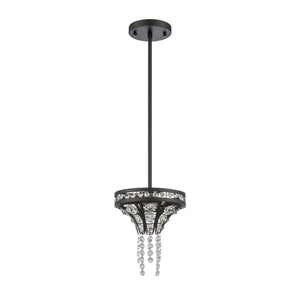 Atlas Fantania 8" Wide 2-Light Mini Pendant - Modern Crystal Pendant for Stylish Home Illumination Matte Black CL11584-BK