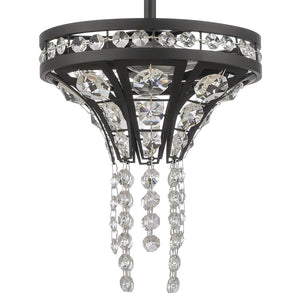 Atlas Fantania 8" Wide 2-Light Mini Pendant - Modern Crystal Pendant for Stylish Home Illumination Matte Black CL11584-BK