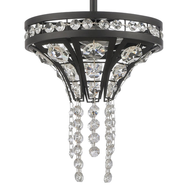 Atlas Fantania 8" Wide 2-Light Mini Pendant - Modern Crystal Pendant for Stylish Home Illumination Matte Black CL11584-BK