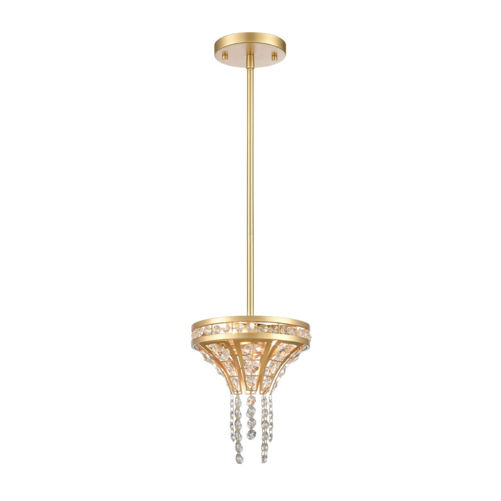 Atlas Fantania 8" Wide 2-Light Mini Pendant - Modern Crystal Pendant for Stylish Home Illumination Champagne Gold CL11584-GD