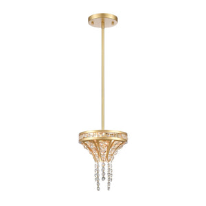 Atlas Fantania 8" Wide 2-Light Mini Pendant - Modern Crystal Pendant for Stylish Home Illumination Champagne Gold CL11584-GD