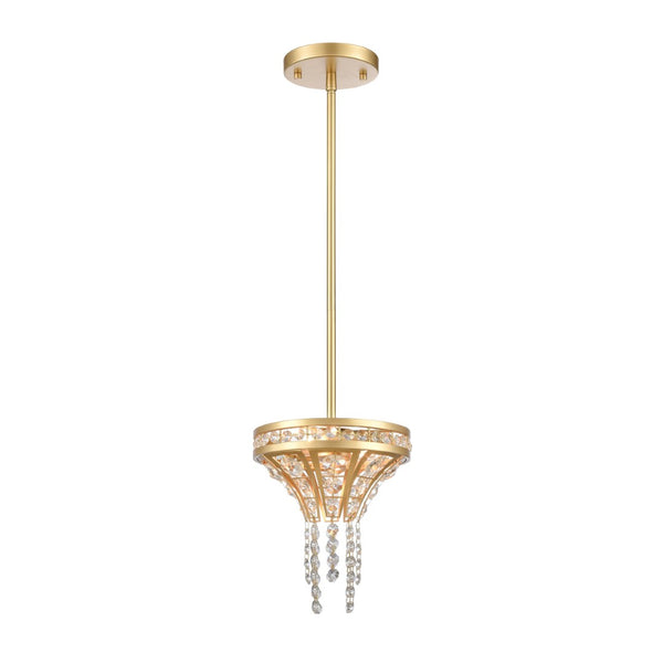 Atlas Fantania 8" Wide 2-Light Mini Pendant - Modern Crystal Pendant for Stylish Home Illumination Champagne Gold CL11584-GD