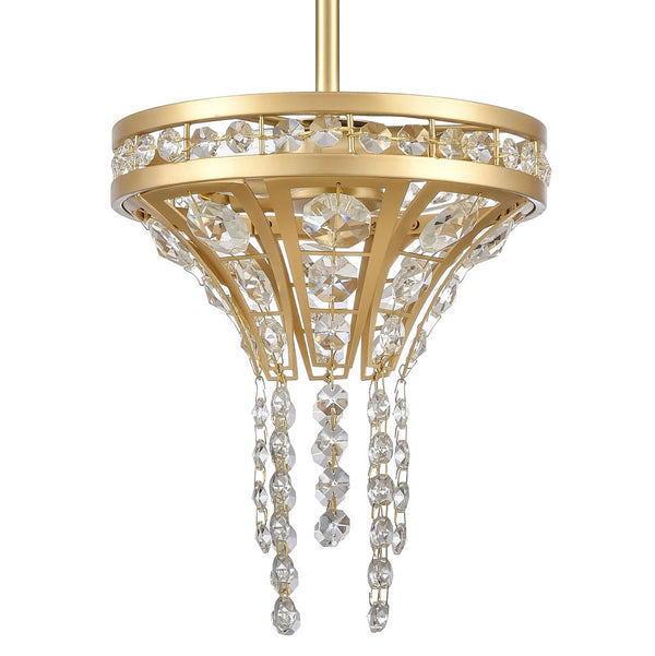 Atlas Fantania 8" Wide 2-Light Mini Pendant - Modern Crystal Pendant for Stylish Home Illumination Champagne Gold CL11584-GD