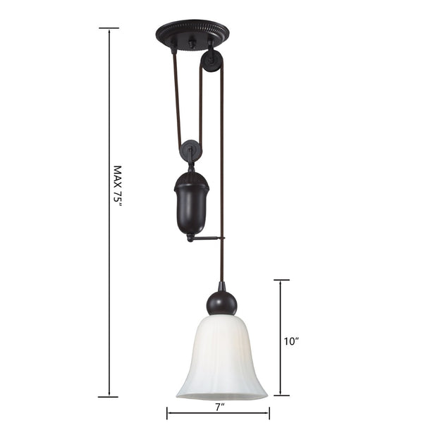 Atlas Farmhouse Mini Pendant Light - Antique-Inspired Design with Adjustable Height for Rustic Charm Oiled Bronze 7'' CL11585-BZ