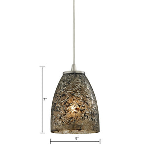 Atlas Fissure 5'' Wide 1-Light Pendant - Unique Hand-Blown Glass with Satin Nickel for Modern Spaces CL11586-GY