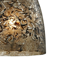 Atlas Fissure 5'' Wide 1-Light Pendant - Unique Hand-Blown Glass with Satin Nickel for Modern Spaces CL11586-GY