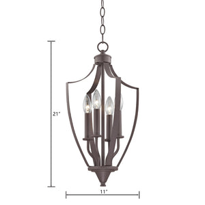Atlas Foyer 11'' Wide 4-Light Mini Pendant - Timeless Elegance in Oil Rubbed Bronze for Stylish Interiors CL11588-BZ