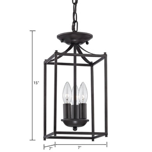 Atlas Foyer 3-Light Mini Pendant - Elegant Tulip Shades for Modern Entryways and Cozy Ambiance Oil Rubbed Bronze CL11589-BZ