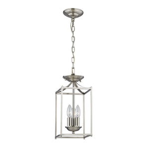Atlas Foyer 3-Light Mini Pendant - Elegant Tulip Shades for Modern Entryways and Cozy Ambiance Brushed Nickel CL11589-NK