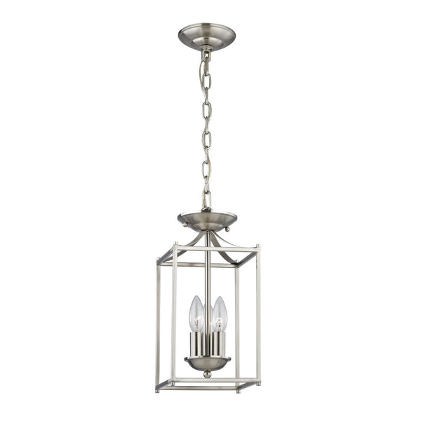 Atlas Foyer 3-Light Mini Pendant - Elegant Tulip Shades for Modern Entryways and Cozy Ambiance Brushed Nickel CL11589-NK