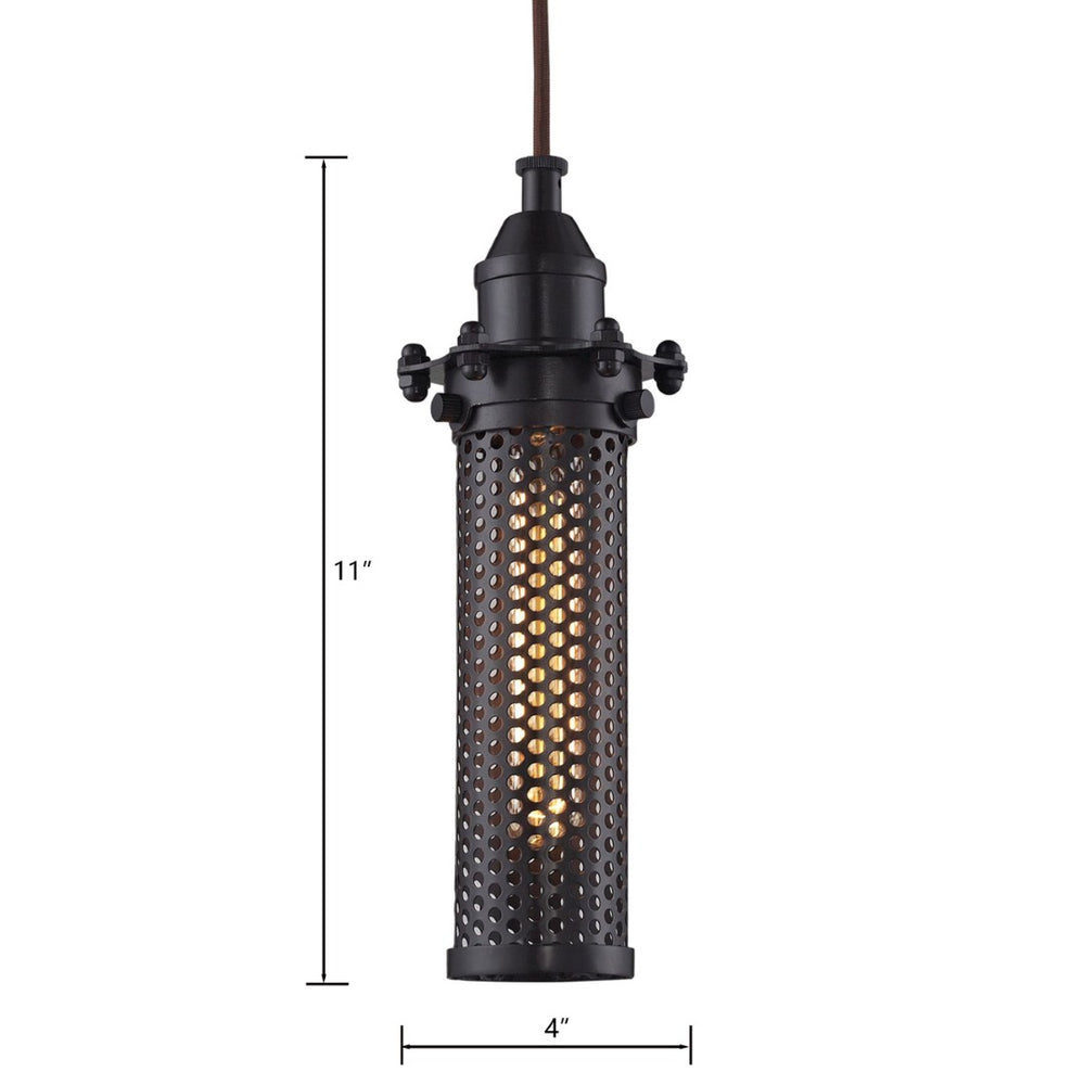 Atlas Fulton 4" Wide Industrial 1-Light Pendant - Vintage Oil Rubbed Bronze for Modern Spaces & Décor CL11590-BZ1