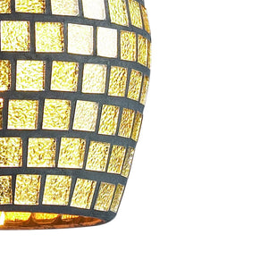 Atlas Fusion 5'' Wide 1-Light Pendant - Elegant Glass Mosaic Design for Modern Home Ambiance & Style Satin Nickel with Gold Leaf Mosaic CL11591-GD
