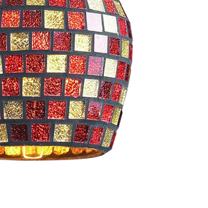 Atlas Fusion 5" Wide 1-Light Mini Pendant - Vibrant Multicolor Mosaic Artistry with Satin Nickel Finish CL11591-RD