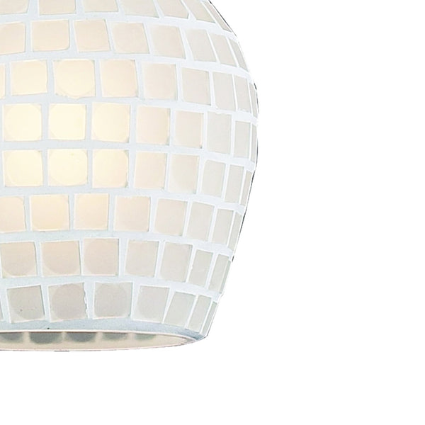 Atlas Fusion 5'' Wide 1-Light Pendant - Elegant Glass Mosaic Design for Modern Home Ambiance & Style Satin Nickel with White Mosaic CL11591-WH