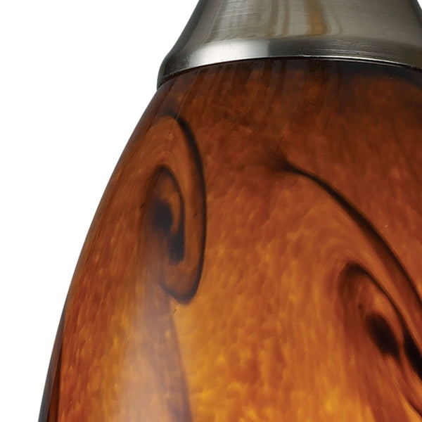 Atlas Galaxy Artisan 5'' Wide 1-Light Pendant - Hand-Blown Glass with Satin Nickel Finish for Warm Glow CL11593-BN