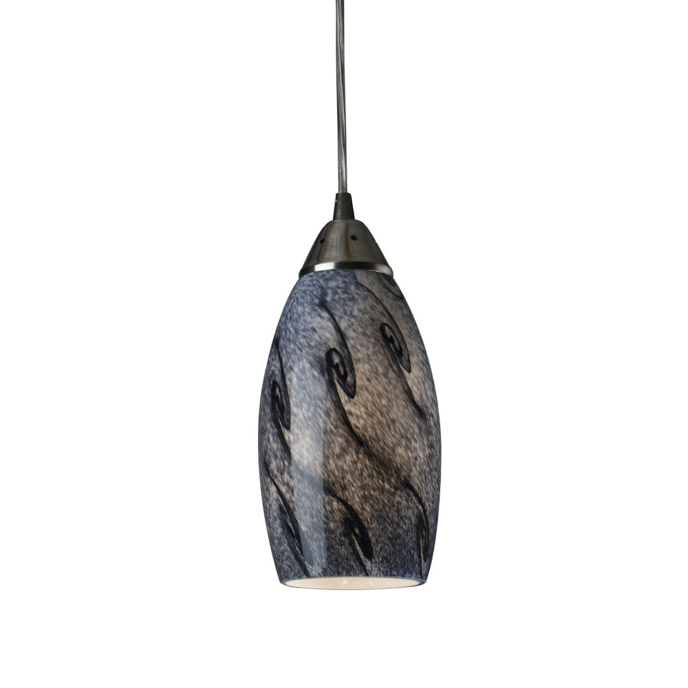 Atlas Galaxy Hand-Blown Glass Pendant Light – Smoke Finish with Satin Nickel for Modern Indoor Spaces CL11594-GY