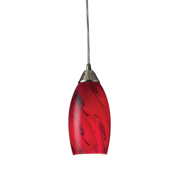 Atlas Galaxy 5'' Wide Hand-Blown Red Glass Pendant Light - Artisan Charm for Modern Spaces CL11594-RD