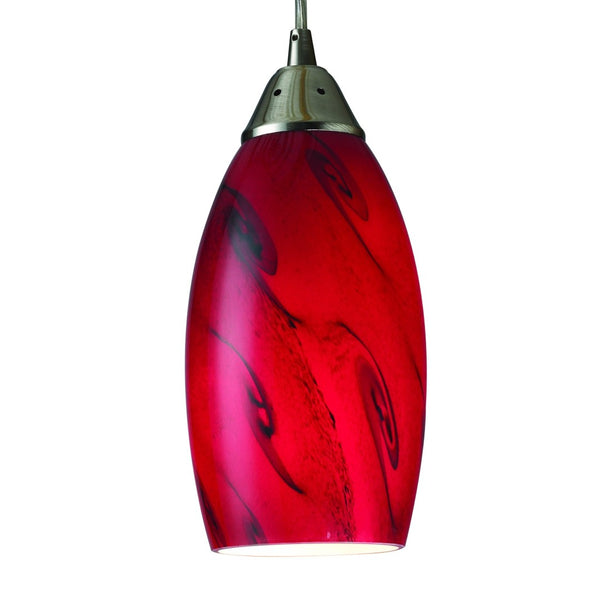 Atlas Galaxy 5'' Wide Hand-Blown Red Glass Pendant Light - Artisan Charm for Modern Spaces CL11594-RD