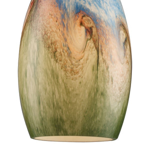 Atlas Geologic Hand-Blown Glass 1-Light Pendant in Satin Nickel - Unique Multicolor Design, Artisanal Charm CL11596-MU