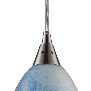 Atlas Geologic Hand-Blown Glass 1-Light Pendant in Satin Nickel - Unique Multicolor Design, Artisanal Charm CL11596-MU