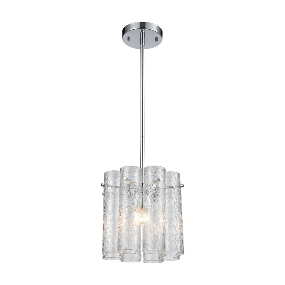 Atlas Glass Symphony 10'' Wide Mini Pendant - Modern Polished Chrome with Textured Glass Sparkle CL11597-CH