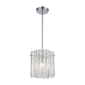 Atlas Glass Symphony 10'' Wide Mini Pendant - Modern Polished Chrome with Textured Glass Sparkle CL11597-CH