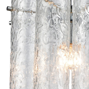 Atlas Glass Symphony 10'' Wide Mini Pendant - Modern Polished Chrome with Textured Glass Sparkle CL11597-CH