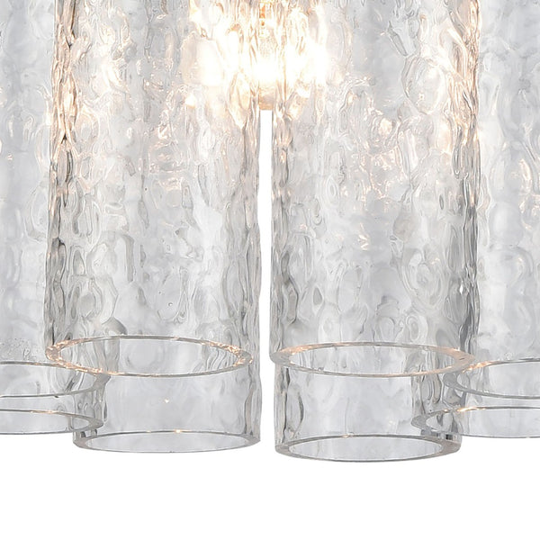 Atlas Glass Symphony 10'' Wide Mini Pendant - Modern Polished Chrome with Textured Glass Sparkle CL11597-CH
