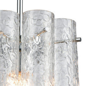 Atlas Glass Symphony 10'' Wide Mini Pendant - Modern Polished Chrome with Textured Glass Sparkle CL11597-CH